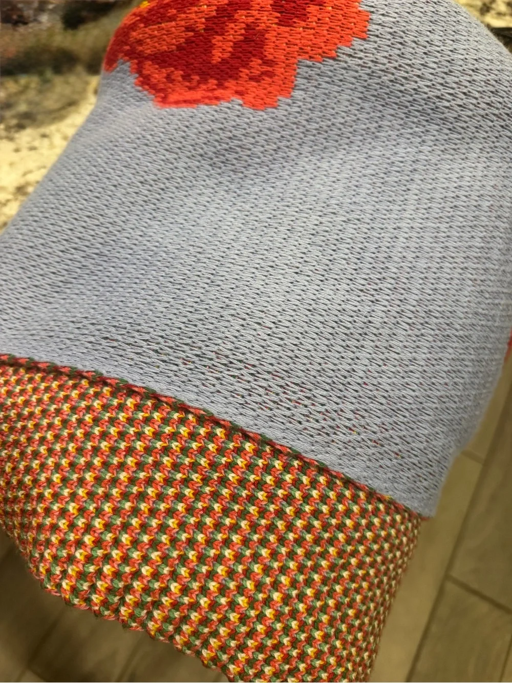 NEW Anthropologie Cotton Sweater Knit Floral Throw Blanket, 50 x 70” 🌹❤️